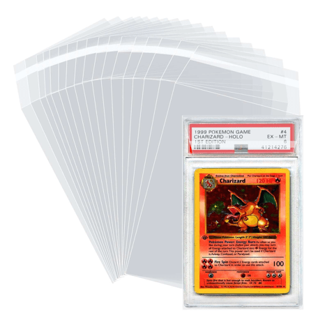 graded card sleeves 50ct Perfect Fit Cards PSA Size No Logo and display Vulcan Graded Card Sleeves