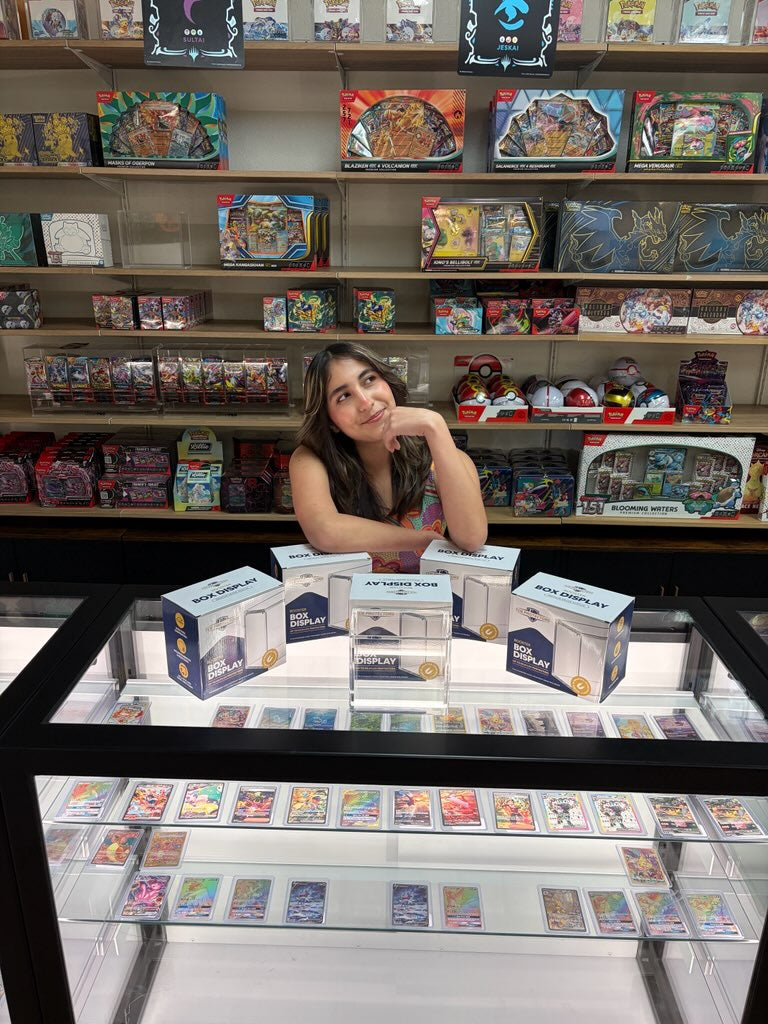 Phoenix Cards shop display using TCG Protectors cases