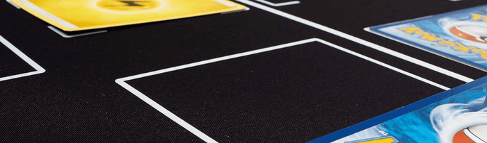 Pokémon TCG play area mat showing active spot and bench for card game setup