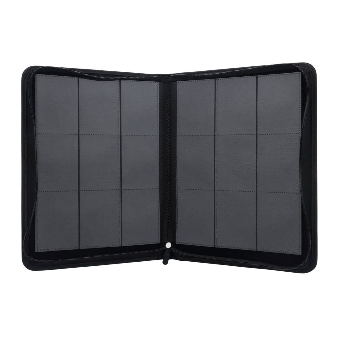 Black Zipper Binder Open No Cards