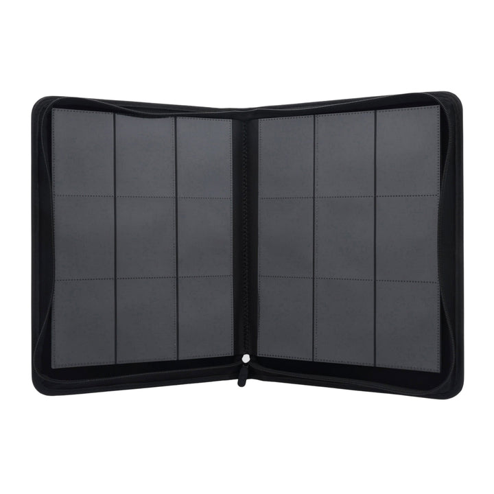 Black Zipper Binder Open No Cards