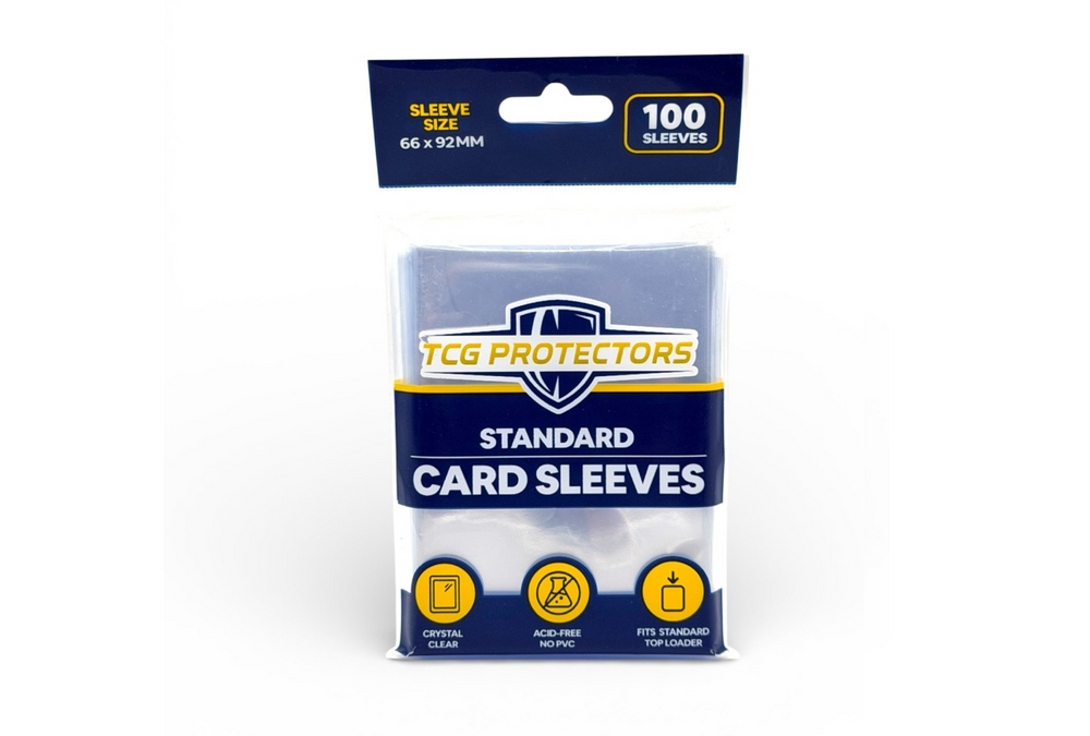 TCG Protectors 100-pack high-clarity standard card sleeves for outer deck protection.