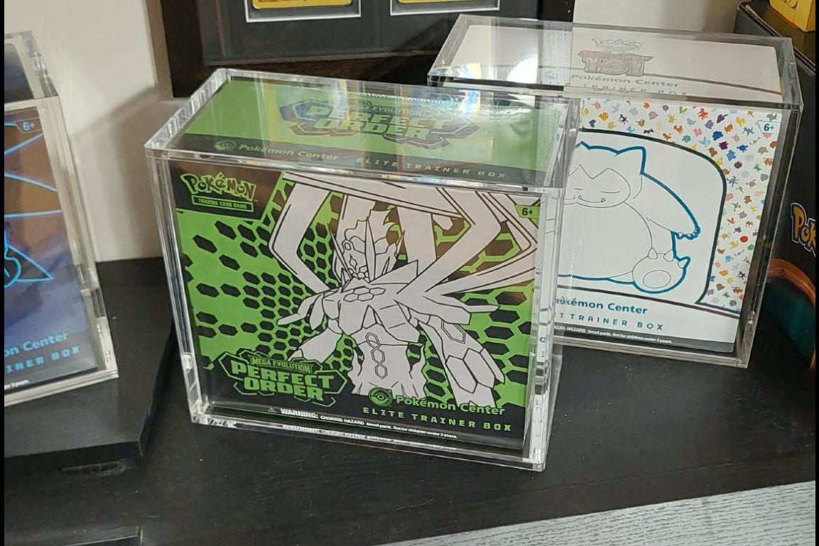 Perfect Order Elite Trainer Box in a TCG Protectors display case