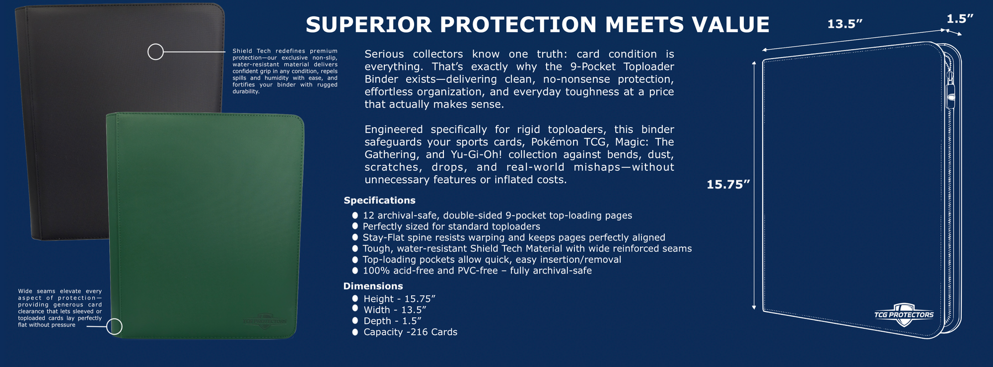 TCG Protectors Premium Toploader Binders
